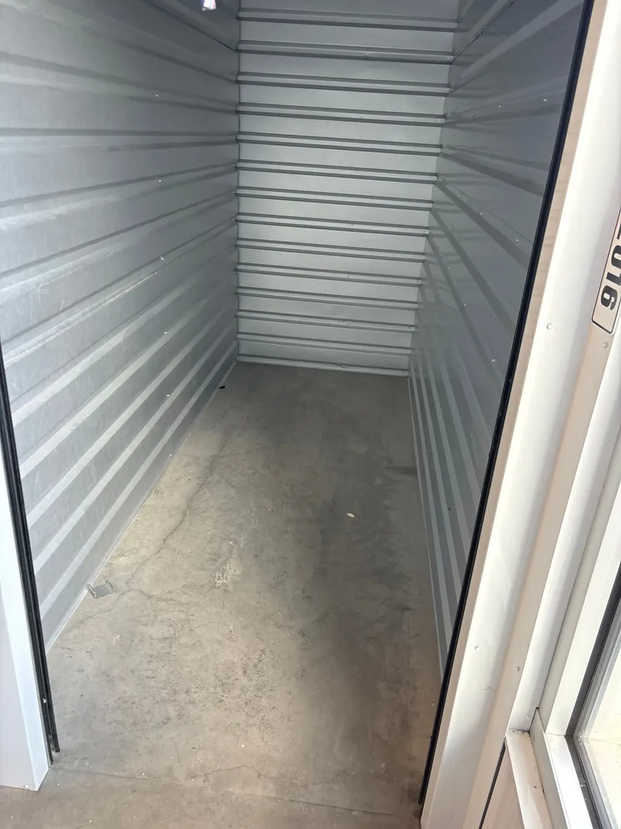 A full storage unit, before and after: after